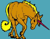 Dibuix Unicorn brau  pintat per ARIADNA VILLEGAS 4B