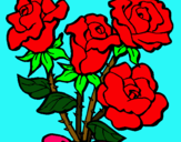 Dibuix Ram de roses pintat per JÚLIA