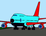 Dibuix Avió en pista  pintat per ammar