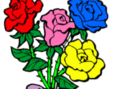 Dibuix Ram de roses pintat per feliç sant jordi