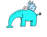 Dibuix Elefant amb ales pintat per Aleix   Campabadal