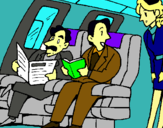 Dibuix Passatgers en l'avió pintat per MARUA