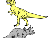Dibuix Triceratops i tiranosaurios rex  pintat per marc