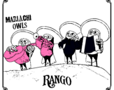 Dibuix Mariachi Owls pintat per JULIETA DANA  RIOS