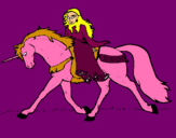 Dibuix Princesa en unicorn  pintat per ONA   V