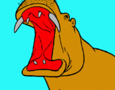 Dibuix Hipopòtam amb la boca oberta pintat per sumia