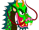 Dibuix Cap de drac pintat per drac ferotge