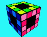 Dibuix Cub de Rubik pintat per gemma