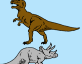 Dibuix Triceratops i tiranosaurios rex  pintat per pol gonzalez