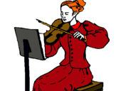 Dibuix Dama violinista pintat per MAGALY