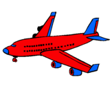 Dibuix Avió de passatgers  pintat per m.u.p.p.