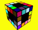 Dibuix Cub de Rubik pintat per sara