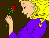 Dibuix Princesa amb una rosa pintat per els germans aina i roger