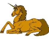 Dibuix Unicorn assentat pintat per unicornio