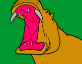 Dibuix Hipopòtam amb la boca oberta pintat per umer