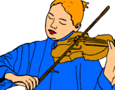 Dibuix Violinista  pintat per carla