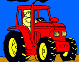 Dibuix Tractor en funcionament  pintat per -POL