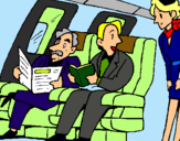 Dibuix Passatgers en l'avió pintat per Laura M
