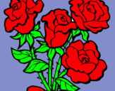 Dibuix Ram de roses pintat per LAIA O P