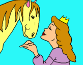 Dibuix Princesa i cavall pintat per albert    rossetti