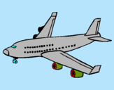Dibuix Avió de passatgers  pintat per aleix