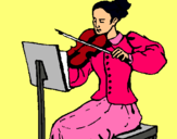 Dibuix Dama violinista pintat per ETNA