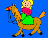 Dibuix Princesa a cavall pintat per Andrea Rialp