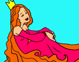 Dibuix Princesa relaxada pintat per xesca