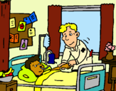 Dibuix Nen hospitalitzat pintat per nika
