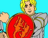Dibuix Cavaller amb escut de lleó pintat per jan c