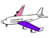 Dibuix Avió de passatgers  pintat per angels
