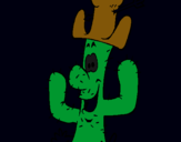 Dibuix Cactus amb barret  pintat per Manuel      r.