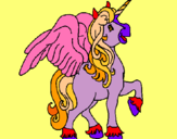 Dibuix Unicorn amb ales pintat per ETNA