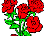 Dibuix Ram de roses pintat per NEUS Muntó