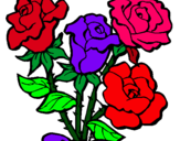 Dibuix Ram de roses pintat per Mª Cruz