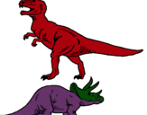 Dibuix Triceratops i tiranosaurios rex  pintat per arnau ciuro