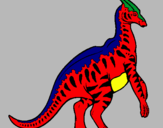 Dibuix Parasaurolofus amb ratlles  pintat per JOSEPBAIXAULIMANYES