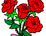 Dibuix Ram de roses pintat per lara