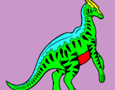 Dibuix Parasaurolofus amb ratlles  pintat per BERTA 
