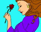 Dibuix Princesa amb una rosa pintat per anna garriga