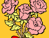 Dibuix Ram de roses pintat per EMMA FREIXA
