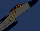 Dibuix Avió de caça pintat per jaume i josep maria