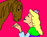 Dibuix Princesa i cavall pintat per carla quilez