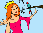 Dibuix Princesa cantant pintat per xesca