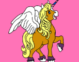 Dibuix Unicorn amb ales pintat per lidia