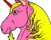 Dibuix Cap d'unicorn pintat per carla