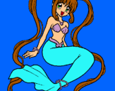 Dibuix Sirena amb perles pintat per anagaona