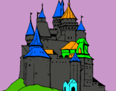 Dibuix Castell medieval pintat per mar imbergamo guasch