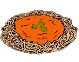 Dibuix Espaguetis amb formatge pintat per anònim
