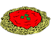 Dibuix Espaguetis amb formatge pintat per alex